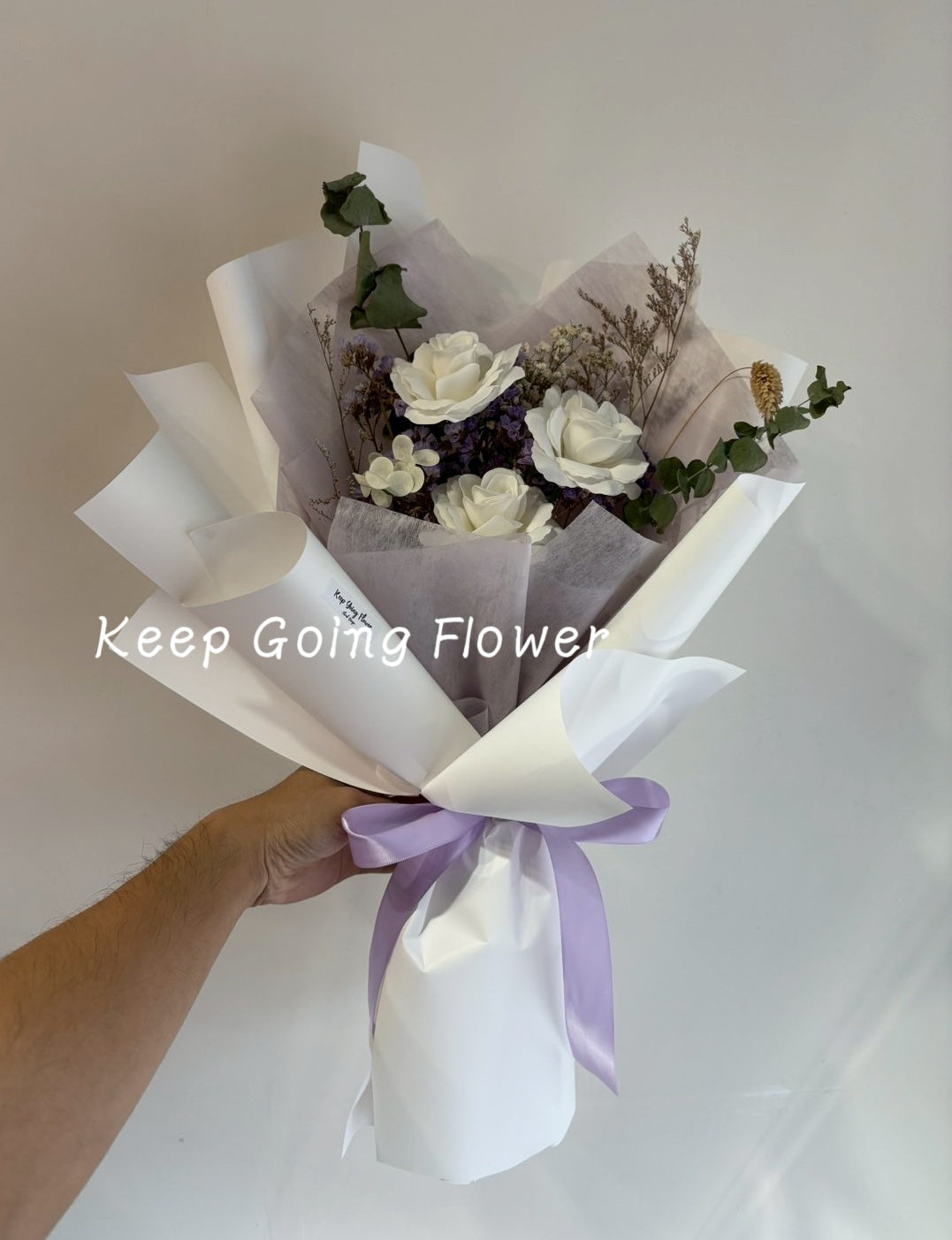 ▌SAEPB-R008 ▌香皂花-香雅玫語(濱布白)精緻花束(M)