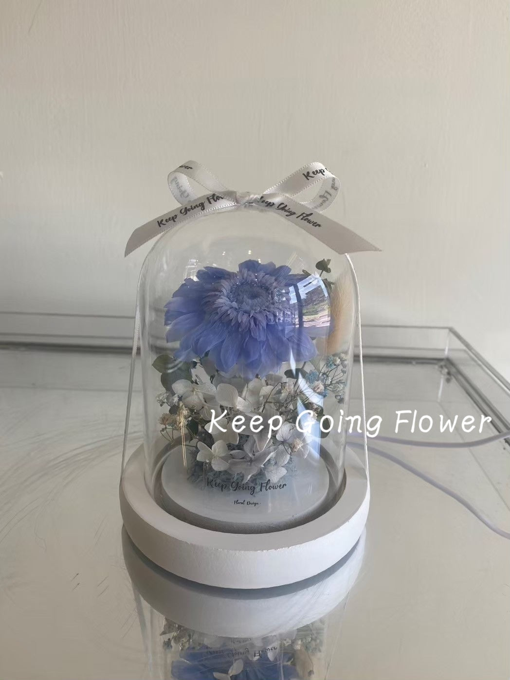 ▌GSI-001 ▌永生花-向日葵各色系精緻玻璃花燈 (M)