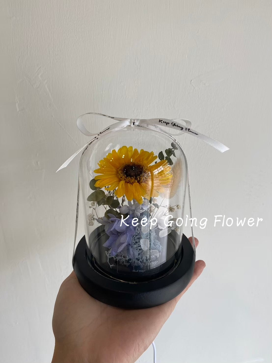 ▌GSI-001 ▌永生花-向日葵各色系精緻玻璃花燈 (M)