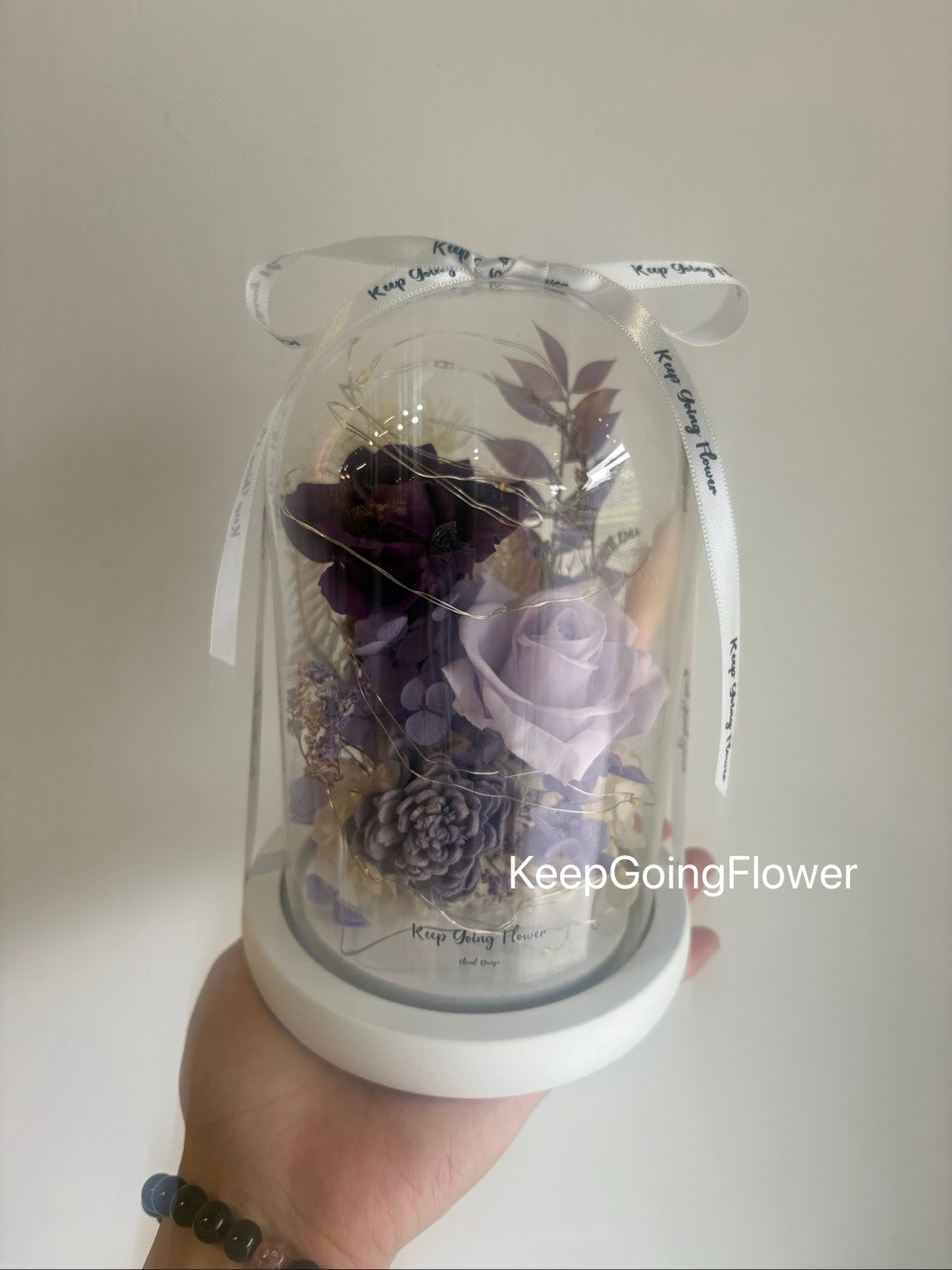 ▌IG-R004 ▌永生花-琉璃花境精緻玻璃花燈(M)