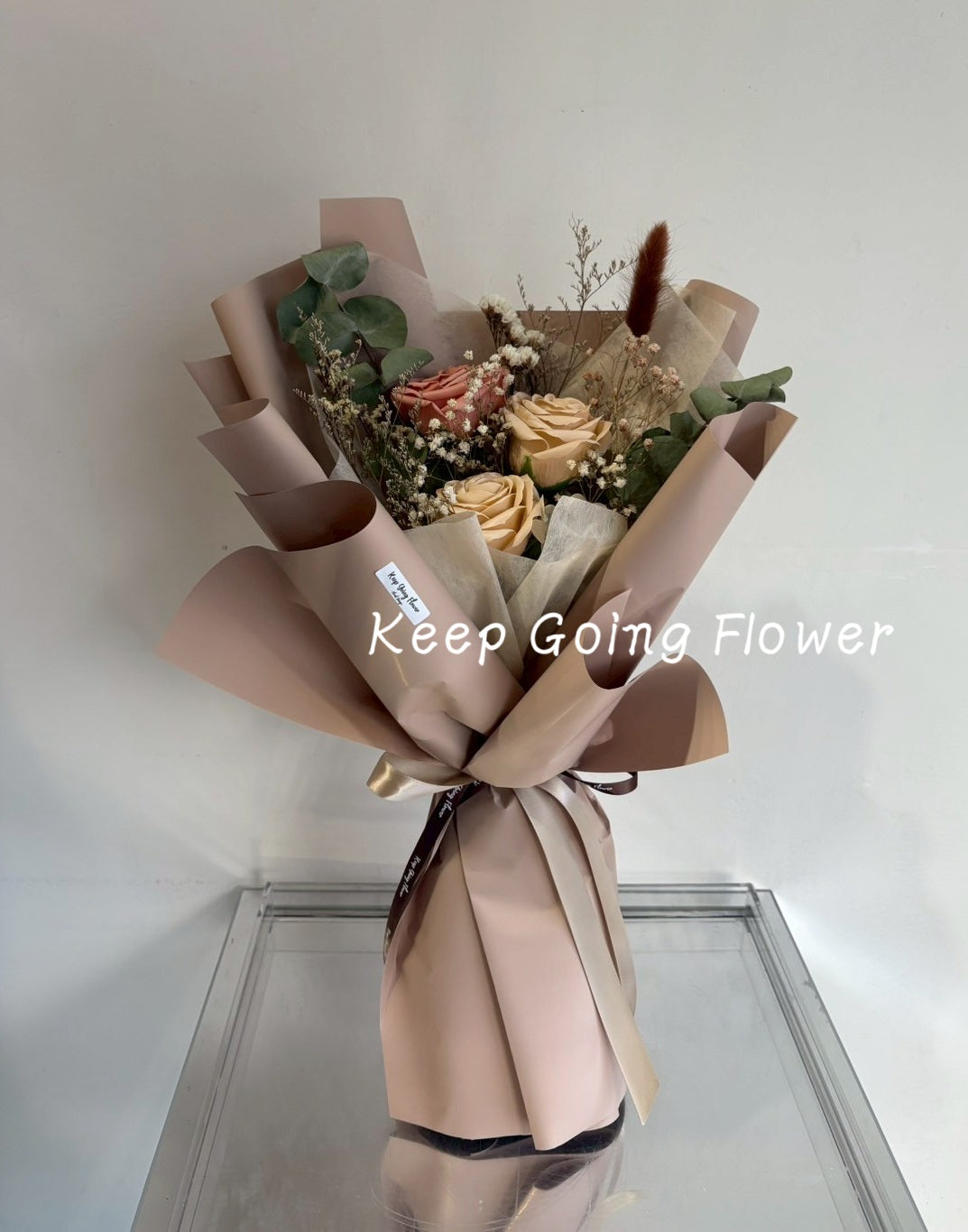 ▌SAEPB-R008 ▌香皂花-香雅玫語(濱布白)精緻花束(M)