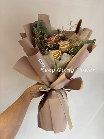 ▌SAEPB-R008 ▌香皂花-香雅玫語(濱布白)精緻花束(M)