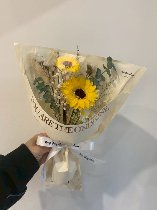 ▌GSS-004 ▌香皂花-向日葵燙金花束
