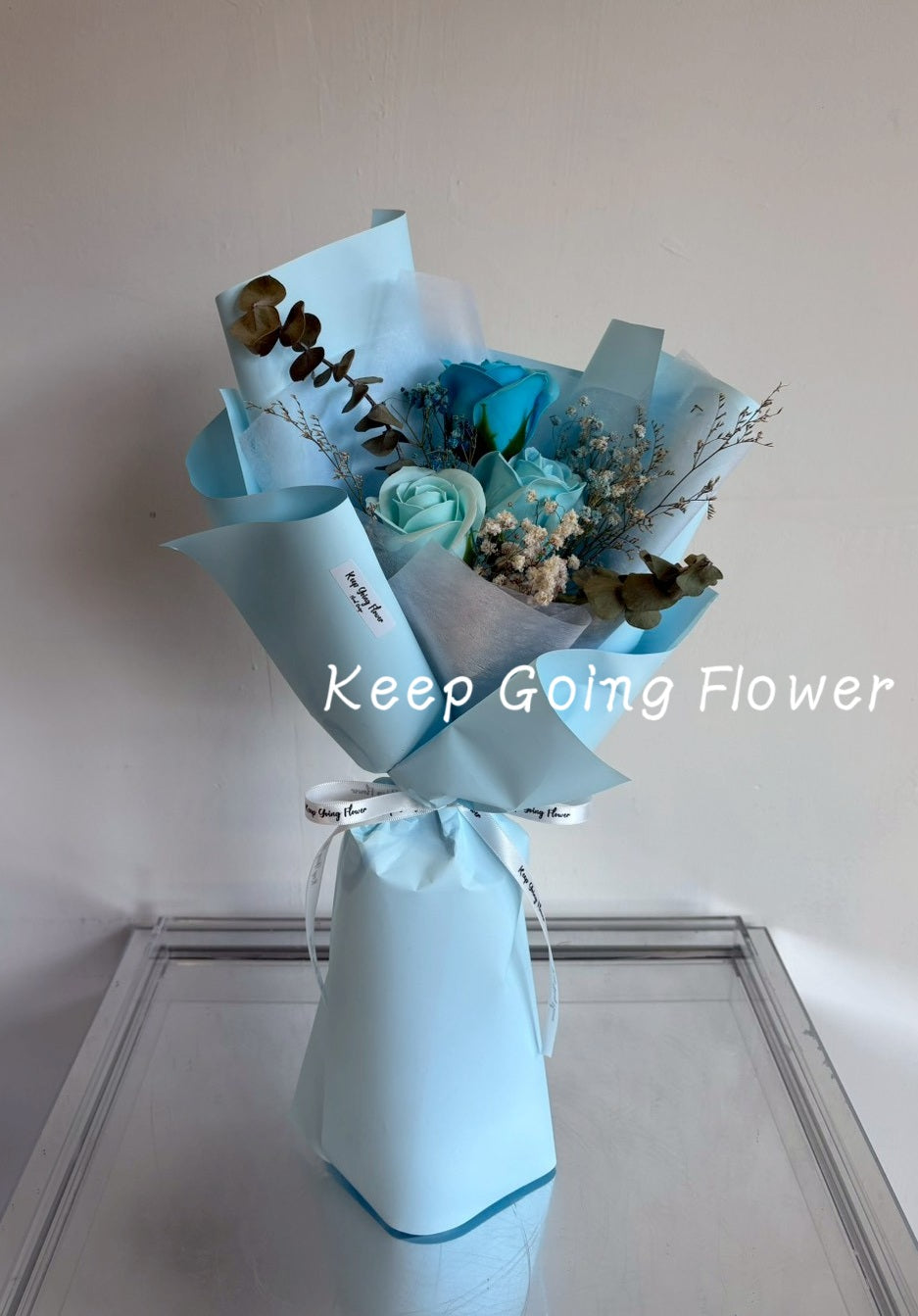 ▌SAEPB-R005 ▌香皂花-香雅玫語(藍系)精緻花束(S)