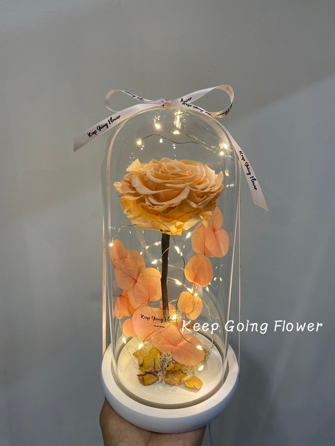 ▌IEPG-R003 ▌永生花-無盡深愛精緻玻璃花燈