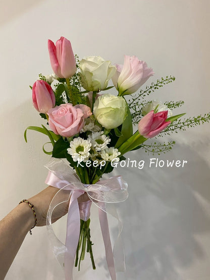 ▌FEB-006 ▌鮮花-柔粉誓言精緻捧花