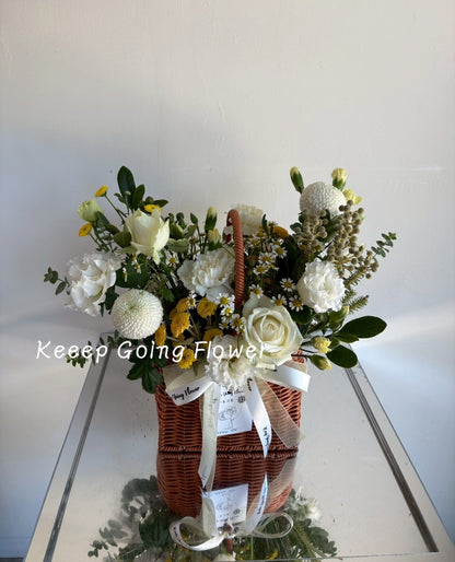 ▌FET-023 ▌鮮花-白金序曲精緻提籃桌花