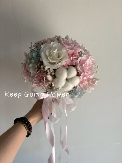 ▌IEB-002 ▌永生花-幸福棉語精緻捧花