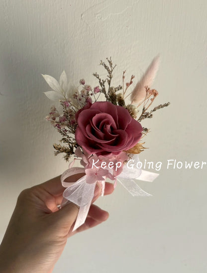 ▌IC01 ▌永生花-霧粉之戀精緻胸花