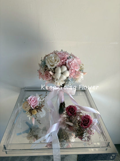 ▌IC01 ▌永生花-霧粉之戀精緻胸花