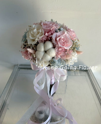 ▌IEB-002 ▌永生花-幸福棉語精緻捧花