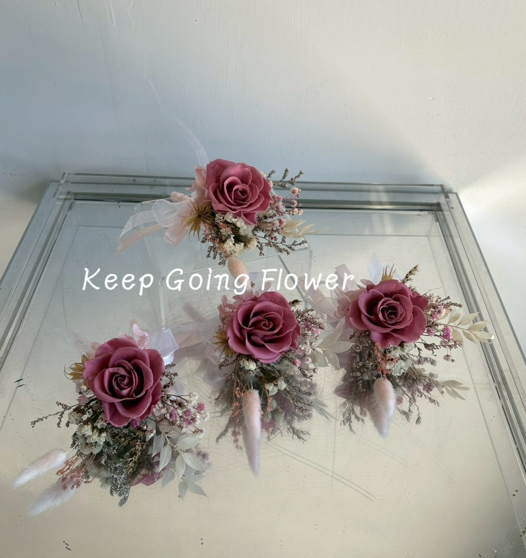 ▌IC01 ▌永生花-霧粉之戀精緻胸花