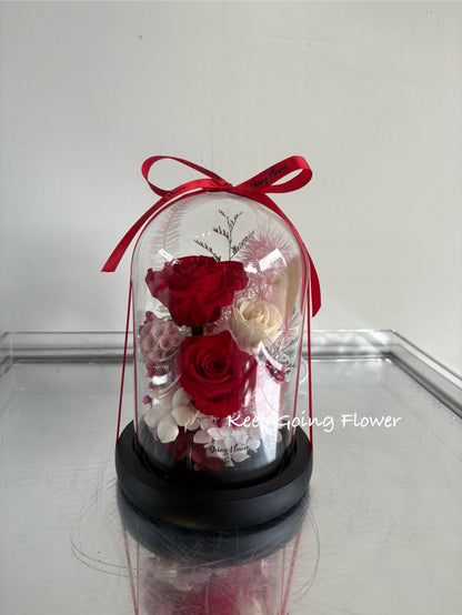 ▌IG-R004 ▌永生花-琉璃花境精緻玻璃花燈(M)