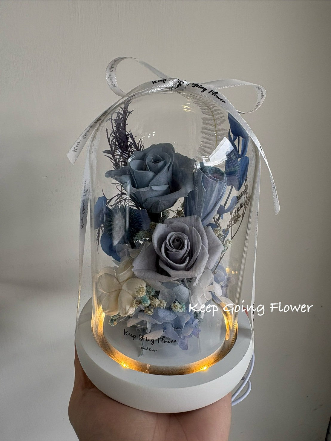 ▌IG-R004 ▌永生花-琉璃花境精緻玻璃花燈(M)