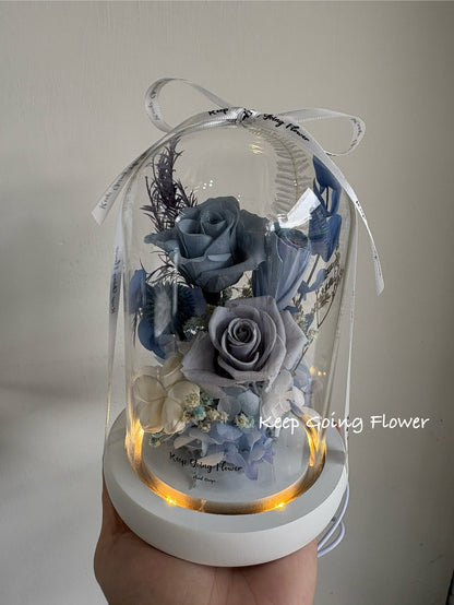 ▌IG-R004 ▌永生花-琉璃花境精緻玻璃花燈(M)