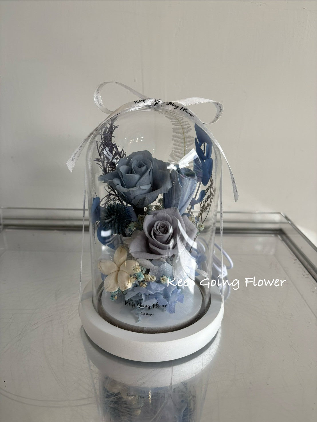 ▌IG-R004 ▌永生花-琉璃花境精緻玻璃花燈(M)