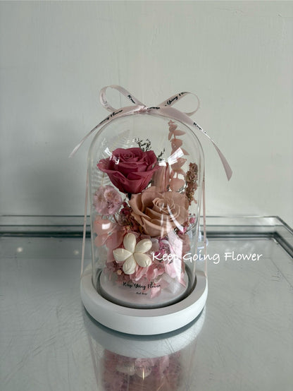 ▌IG-R004 ▌永生花-琉璃花境精緻玻璃花燈(M)