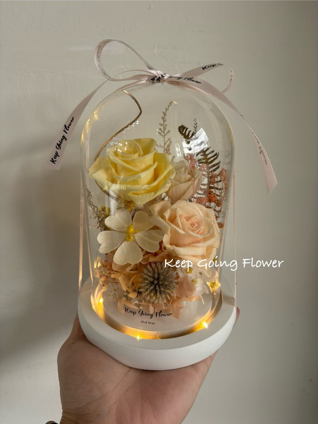 ▌IG-R004 ▌永生花-琉璃花境精緻玻璃花燈(M)