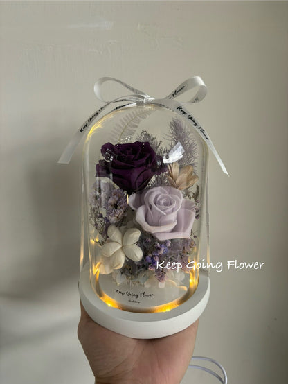 ▌IG-R004 ▌永生花-琉璃花境精緻玻璃花燈(M)