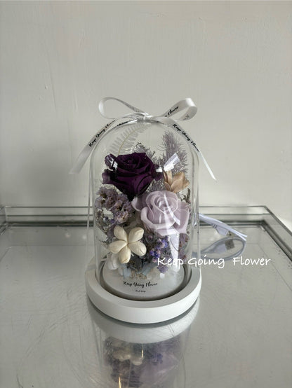 ▌IG-R004 ▌永生花-琉璃花境精緻玻璃花燈(M)