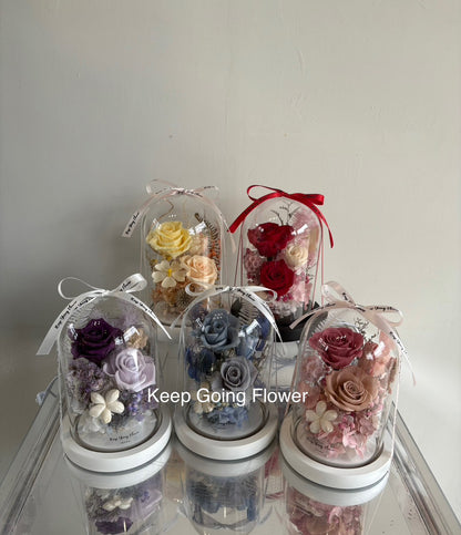 ▌IG-R004 ▌永生花-琉璃花境精緻玻璃花燈(M)