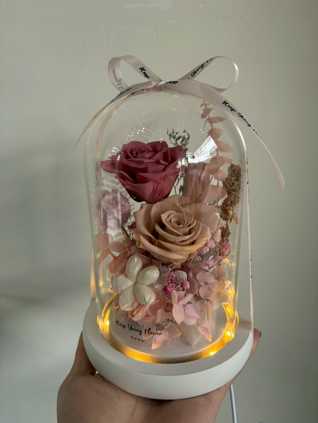 ▌IG-R004 ▌永生花-琉璃花境精緻玻璃花燈(M)