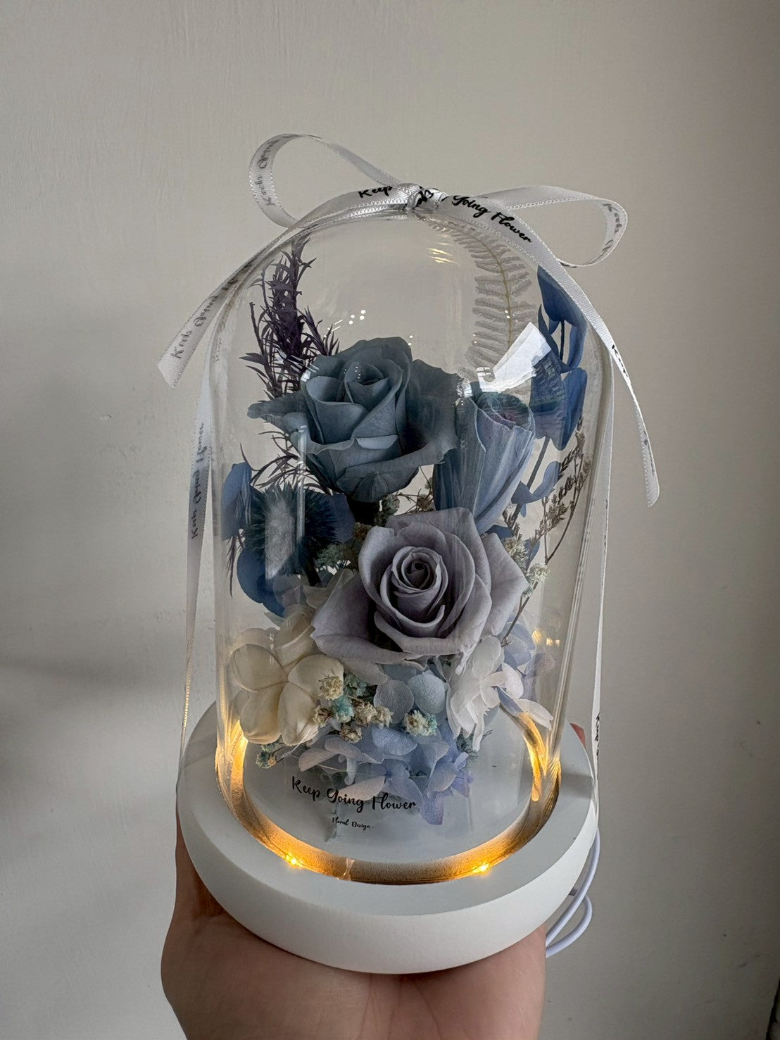 ▌IG-R004 ▌永生花-琉璃花境精緻玻璃花燈(M)