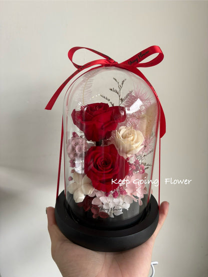 ▌IG-R004 ▌永生花-琉璃花境精緻玻璃花燈(M)