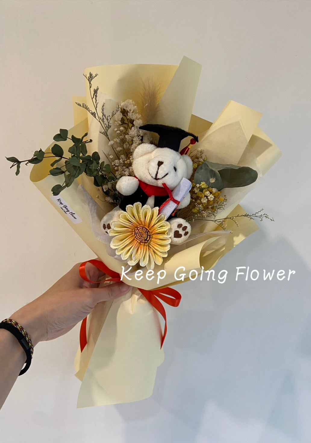 ▌GSS-005 ▌索拉(擴香)花-畢業小熊太陽花精緻花束