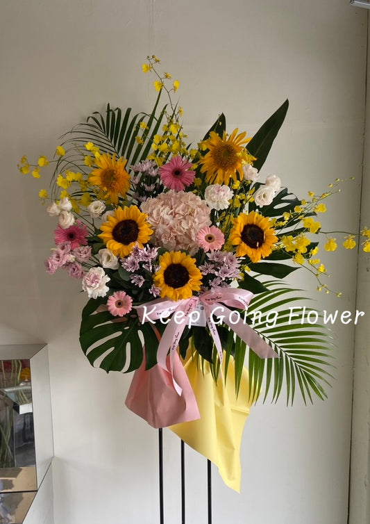 ▌FEPS-PY001 ▌鮮花-粉陽漫舞精緻高架花籃