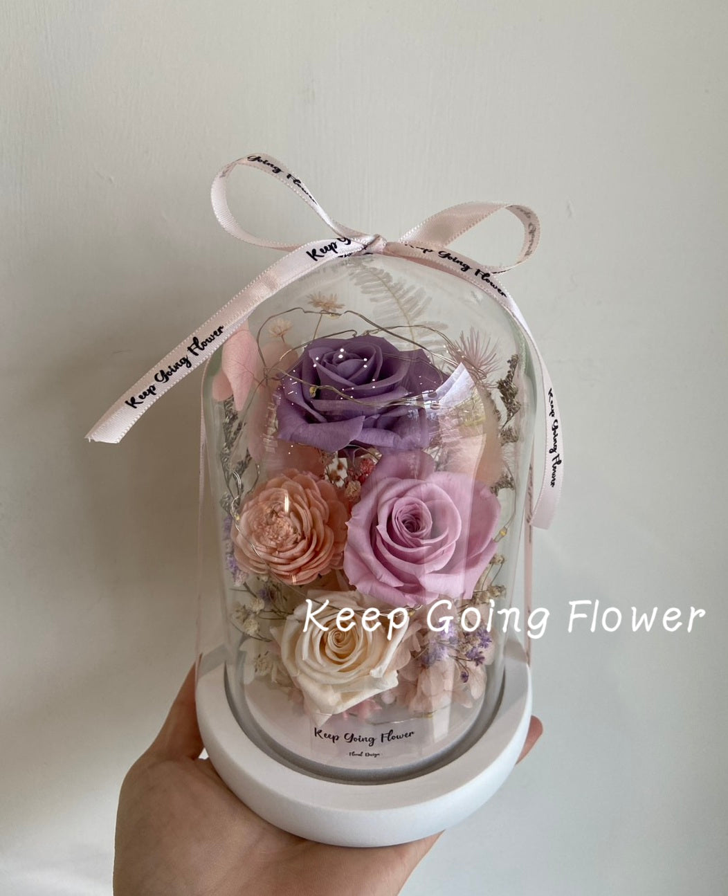 ▌IEPG-R004 ▌永生花-琉璃花境精緻玻璃花燈