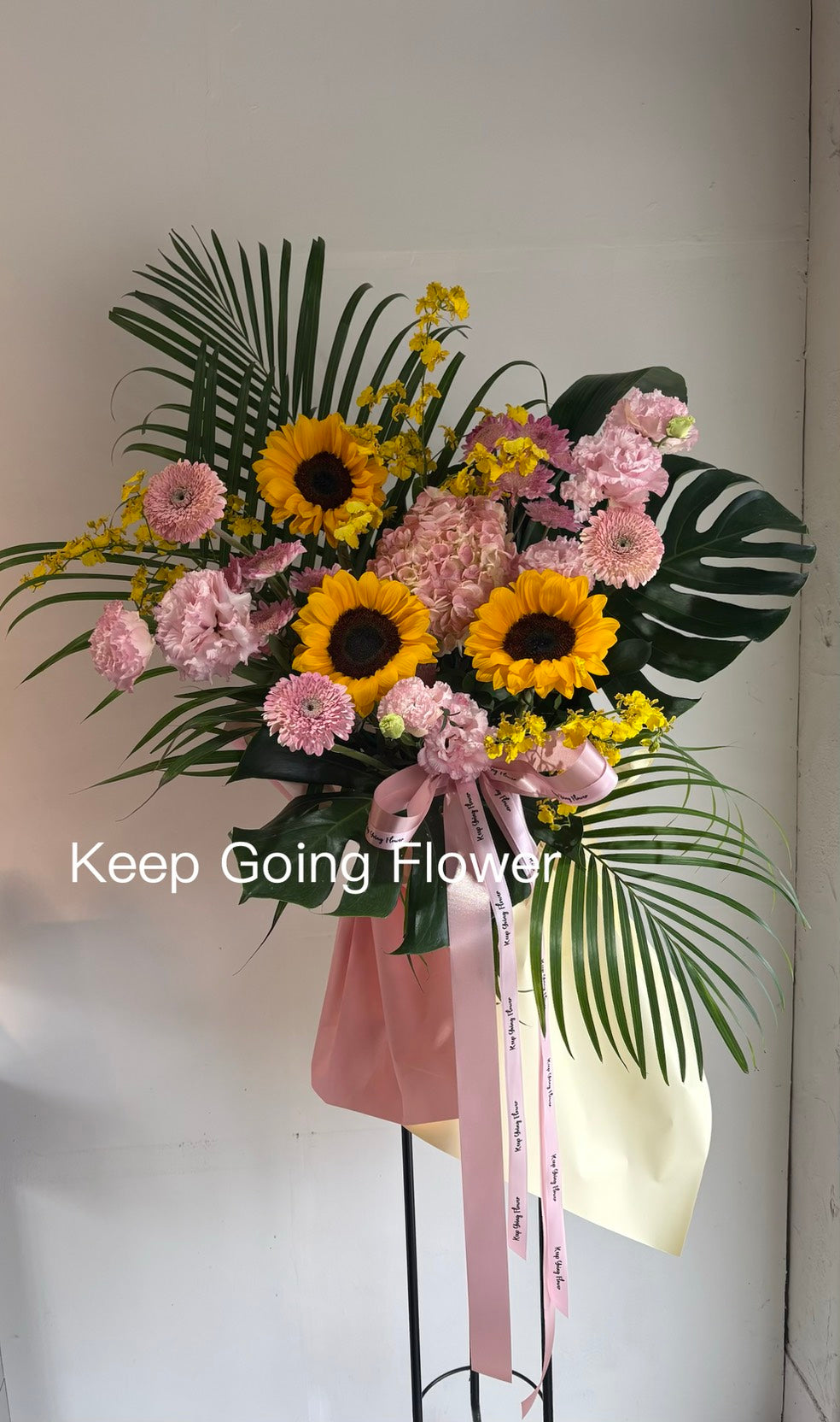 ▌FEPS-PY001 ▌鮮花-粉陽漫舞精緻高架花籃