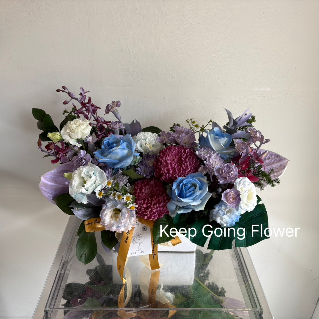 ▌F-T-061 ▌鮮花-紫霧冰藍-精緻桌花
